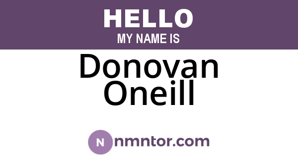 Donovan Oneill