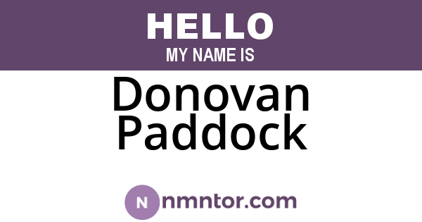 Donovan Paddock