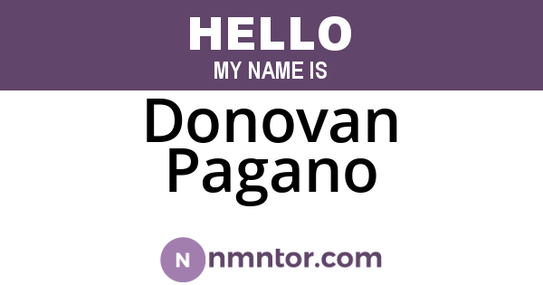 Donovan Pagano