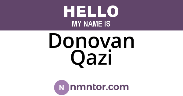 Donovan Qazi