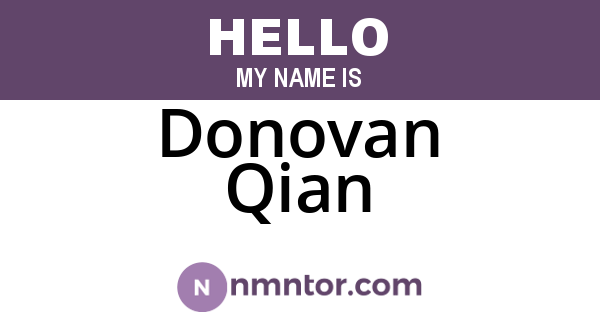 Donovan Qian