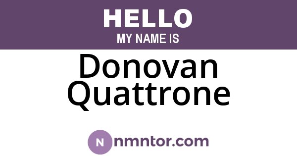 Donovan Quattrone