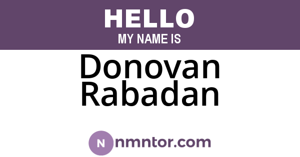 Donovan Rabadan