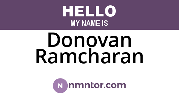 Donovan Ramcharan