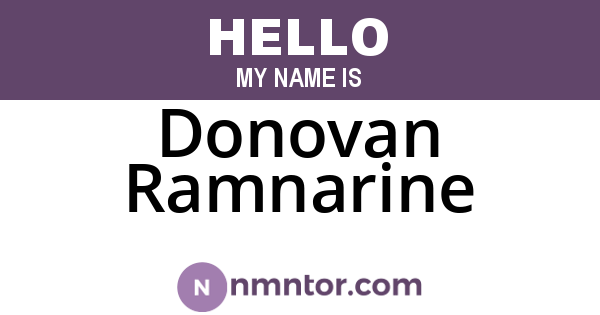 Donovan Ramnarine