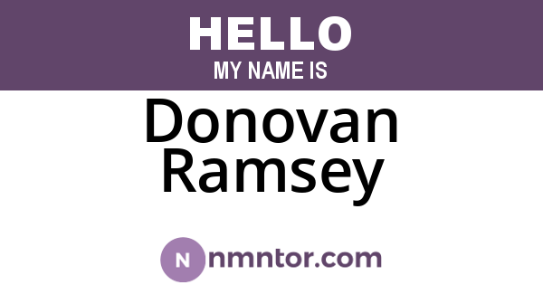 Donovan Ramsey