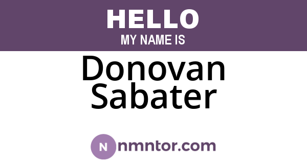 Donovan Sabater