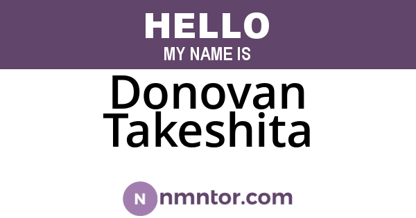 Donovan Takeshita