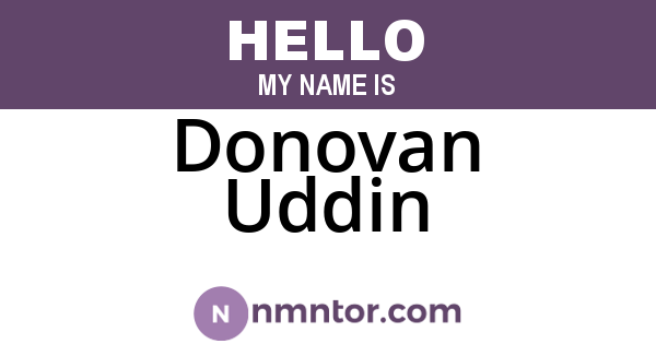 Donovan Uddin