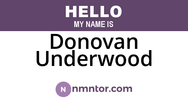 Donovan Underwood