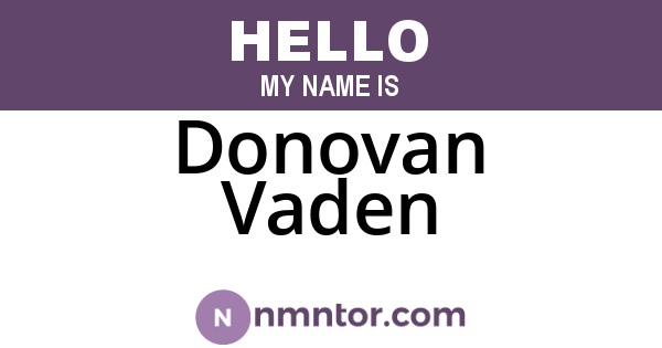 Donovan Vaden