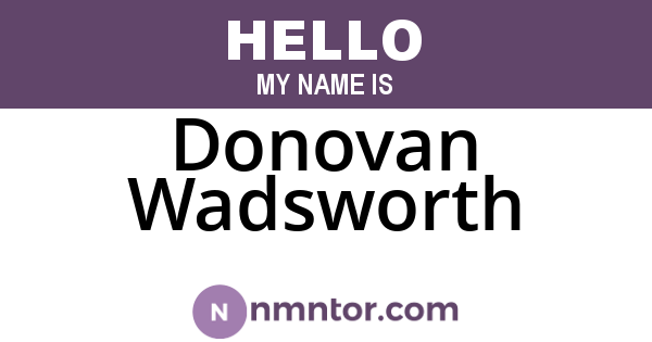 Donovan Wadsworth