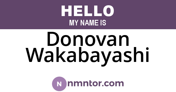 Donovan Wakabayashi