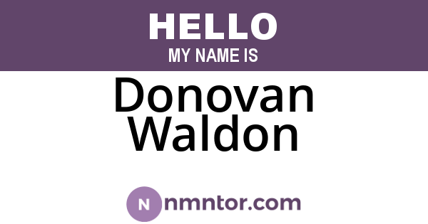 Donovan Waldon