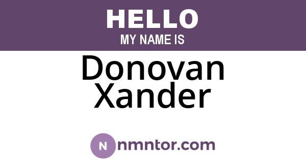 Donovan Xander