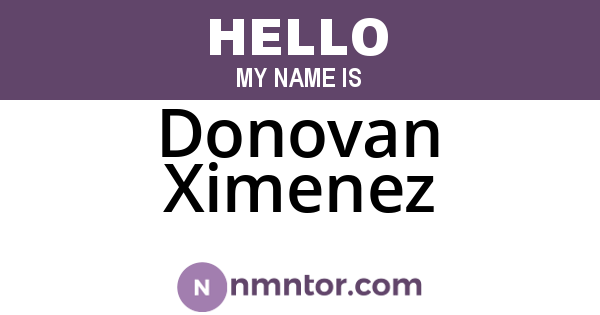 Donovan Ximenez