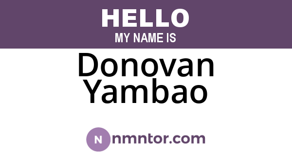 Donovan Yambao