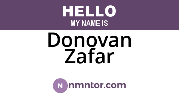 Donovan Zafar