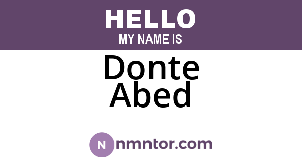 Donte Abed