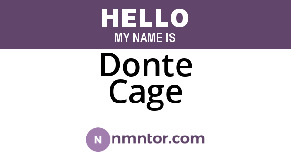 Donte Cage