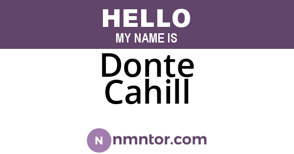 Donte Cahill