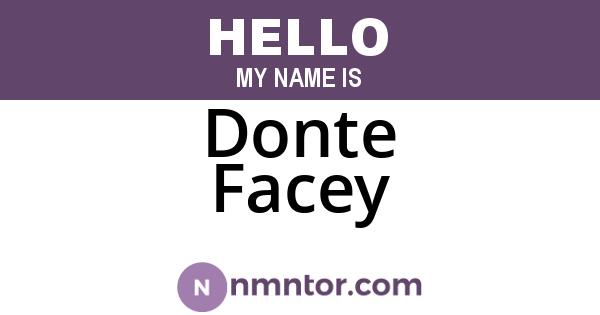 Donte Facey
