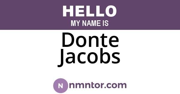 Donte Jacobs