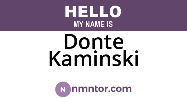 Donte Kaminski
