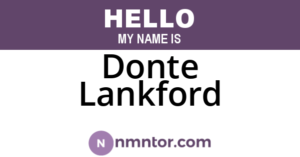 Donte Lankford
