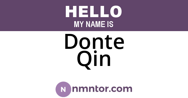 Donte Qin