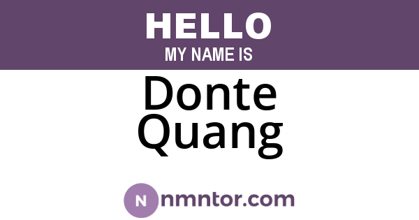 Donte Quang