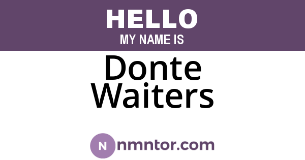 Donte Waiters