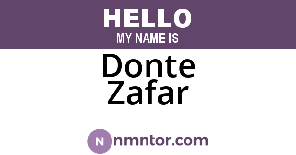 Donte Zafar