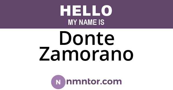 Donte Zamorano