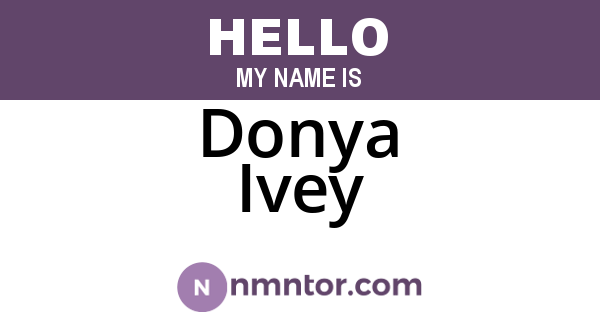 Donya Ivey