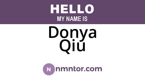 Donya Qiu