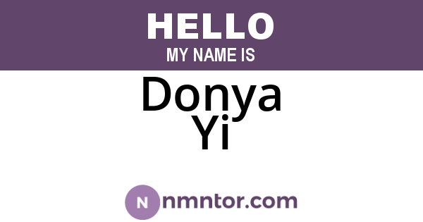 Donya Yi