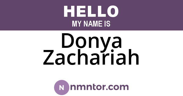 Donya Zachariah