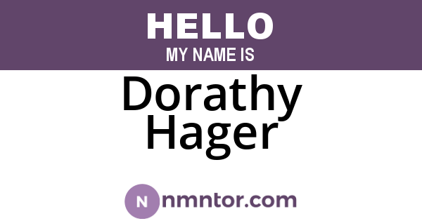 Dorathy Hager