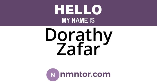 Dorathy Zafar