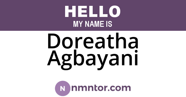 Doreatha Agbayani