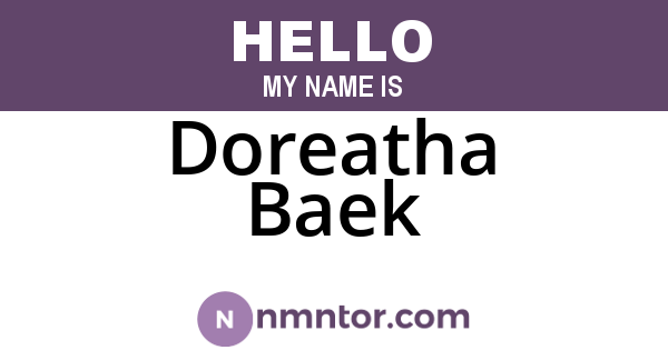 Doreatha Baek