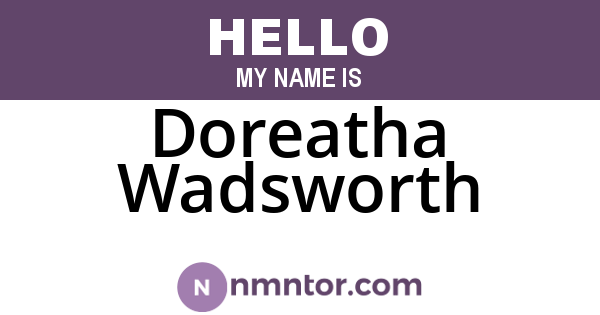Doreatha Wadsworth