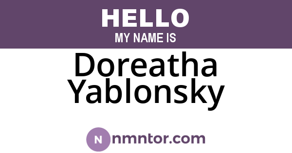 Doreatha Yablonsky