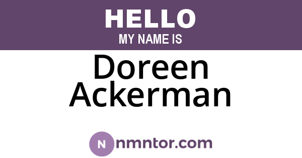 Doreen Ackerman