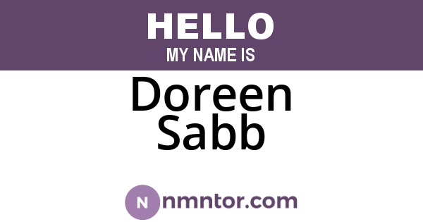 Doreen Sabb