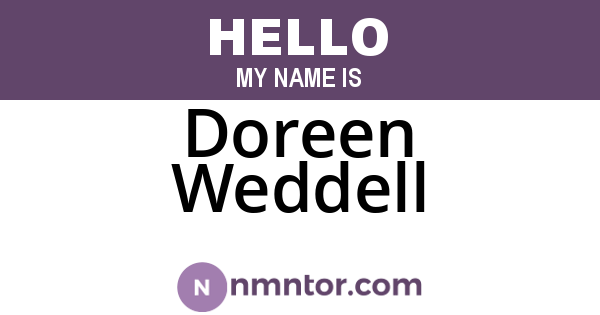 Doreen Weddell