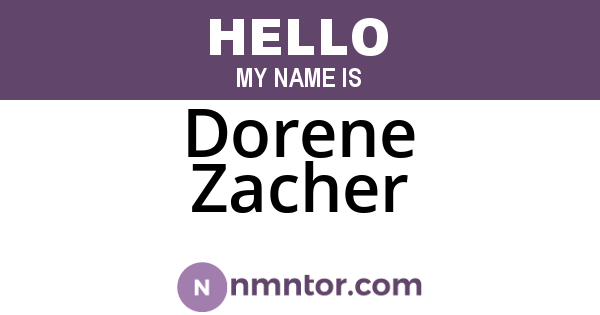 Dorene Zacher