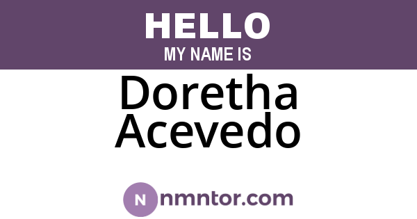 Doretha Acevedo