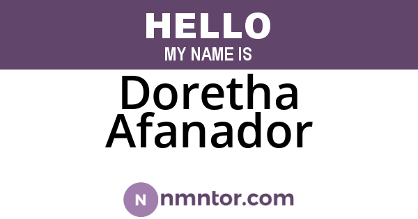 Doretha Afanador